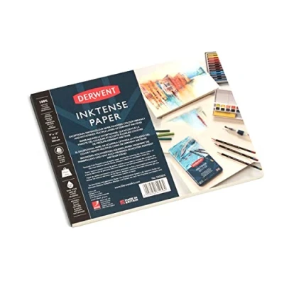 Imagen de Derwent 2305835 Papel Inktense 23 cm x 31 cm, Cuaderno de Dibujo 20 Hojas, Acuarela con Textura y Prensado en Frío, Ideal para Aplicar Capas Pinturas Inktense, Calidad Profesional