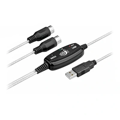 Imagen de B60S Adaptador de Cable Midi para USB Interface PC a Música Keyboard 2 m Conversor 5 pines entrada Piano, Instrumento, Estudio Portátil