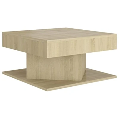 Imagen de vidaXL Mesa de Centro Auxiliar Consola Mesita Salón Lateral Té Café Sofá Sala Estar Muebles Mobiliario Contrachapada Color Roble Sonoma 57x57x30cm