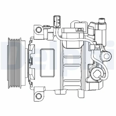 Imagen de DELPHI CS20476 compresor de Aire Acondicionado 6SEU14 PAG 46 con aceite VOLKSWAGEN: Multivan 5 (7HM, Transporter Bus,