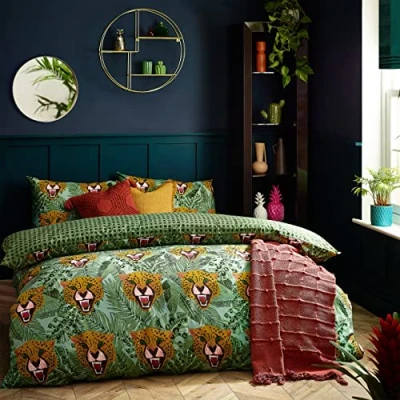 Imagen de furn. Juego de Funda nórdica sin domar, Polialgodón, Verde, Matrimonio