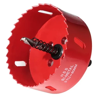 Imagen de GARHWAL HSS M42 Bi metal 80 mm, con adaptador y taladro centrado, ideal para madera, plástico, paneles de yeso, madera contrachapada metales, profundidad corte hasta 38 mm