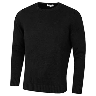 Imagen de Calvin Klein Hombre Crew Cuello de algodón CK Suéter Golf Negro L