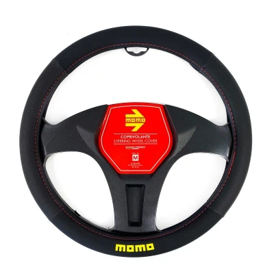 Imagen de Momo EASY SWC0EASBR Funda cubierta para el volante negro/rojo 38 39cm PVC