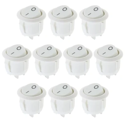 Imagen de VGOL 10 Uds Interruptor Basculante Redondo KCD1 Mini Palanca Encendido/apagado Botón 2 Posiciones Alimentación CA para Iluminación Barco Coche 6A/250V 10A/125V