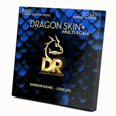 Imagen de DRAGON SKIN+™ cuerdas de bajo níquel cuántico recubiertas DBQM6 30 Sonido superior con sensación cómoda y larga vida: 6 multivelanza mediana 125