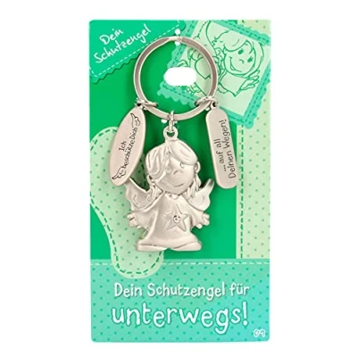 Imagen de Depesche Llavero de Metal con diseño ángel la Guarda y Mensaje Amor para Regalar a Familiares, Amigos conocidos, Color Plata, 12.5 x 7 1.2 cm (7518 009)