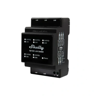 Imagen de Shelly LAN Switch para carril DIN, 5 puertos RJ45, Fácil instalación y configuración