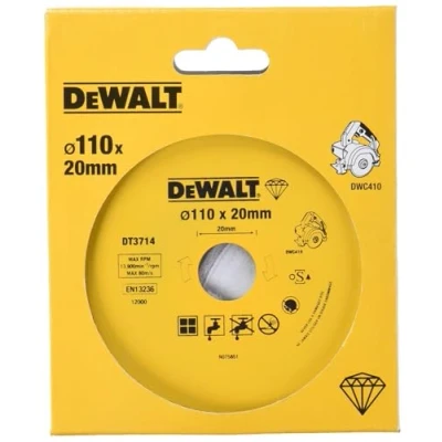 Imagen de DeWalt DT3714 QZ Disco de diamante para corte en seco y húmedo azulejo cerámica, 110 x 20 mm