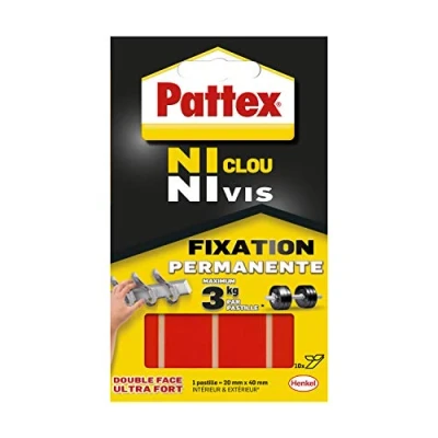 Imagen de Pattex Ni Clou Vis, Cinta adhesiva de doble cara ,ultrafuertes, pack 10 pastillas, 20 mm x 40