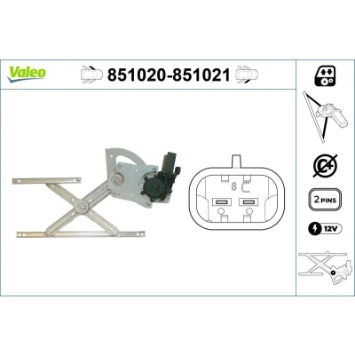 Imagen de Valeo Elevalunas Delante, izquierda eléctrico con electromotor sin función de confort 851020
