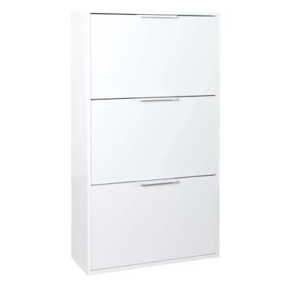 Imagen de Composad Zapatero de la línea Espresso Doble Profundidad, con 3 Solapas, Que Ahorra Espacio, Entrada, trastero, (Ancho x Alto Profundidad) 65 119,5 25 cm, Color Blanco,