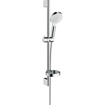 Imagen de Hansgrohe 26553400 Crometta Vario set de ducha con barra 65 cm y jabonera, blanco/cromo
