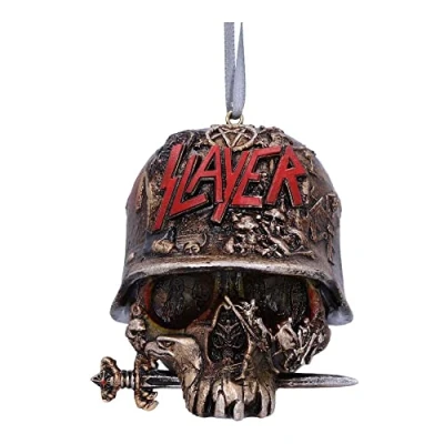 Imagen de Nemesis Now Adorno Colgante de Calavera Slayer 8 cm, Bronce, Resina, Producto Oficial Slayer, diseño Casco, Fundido en cuidadosamente Pintado a Mano