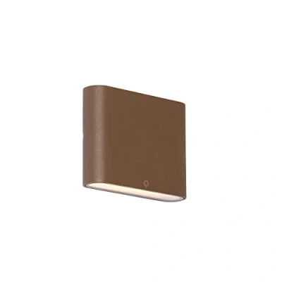 Imagen de Qazqa Moderne buitenwandlamp roestbruin 11,5 cm incl. LED IP65 Batt Adecuado para Max. x Watt