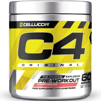 Imagen de C4 Original Suplemento en polvo para preentrenamiento Lima y cereza Bebida energética antes de entrenar 150 mg cafeína + beta alanina monohidrato creatina 60 raciones