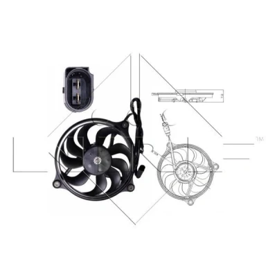 Imagen de NRF 47699 Ventilador de Radiador 290 12 500 con bastidor soporte VOLKSWAGEN: Passat B5 GP Berlina, Variant