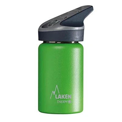 Imagen de Botella de Agua Térmica al Vacío Acero Inoxidable Doble Pared Laken (0,35L Verde) Tecnología 24 Horas Frío Ideal para Trabajo o Deporte Cierre Hermético y Uso Vertical