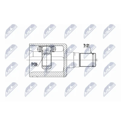 Imagen de NTY NPW VV 068 Junta Homocinética Transmisión automática Eje delantero, izquierda