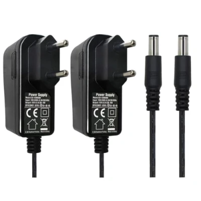 Imagen de Security 01 Pack de 2 adaptadores CA a CC 12 V 0,5 A, conector 5,5 mm x 2,1 mm, para cámara CCTV LED