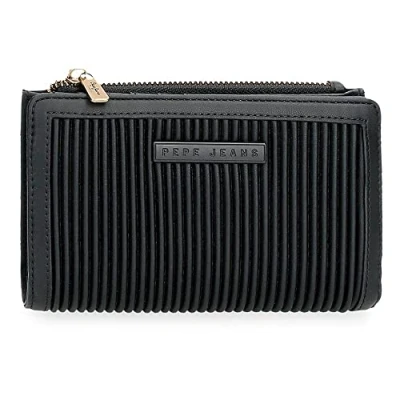 Imagen de Pepe Jeans Aurora Cartera con Tarjetero Negro 17x10x2 cms Piel sintética