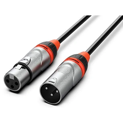 Imagen de Audibax Pro Cable XLR Macho a Hembra Longitud 30 Metros Conectores OFC de Alta Transmisión Señal Recubrimiento PVC Máximo Aislamiento Diámetro 6 mm Color Negro