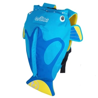 Imagen de Trunki Mochila Impermeable para Niño y Niña Infantil Bolsa de Deporte PaddlePak Saco Natación Playa Modelo Pez Cirujano (Azul)