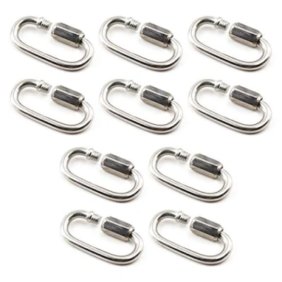 Imagen de SeeRaphee Mosquetón Gancho Llavero Acero Inoxidable 304 para Acampar, Pesca, IR de excursión M3.5 1/8&quot; 10PCS