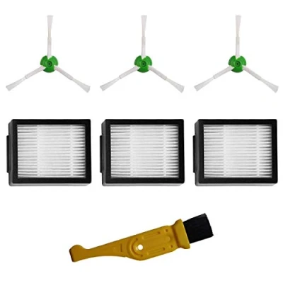 Imagen de MIRTUX Kit de Accesorios Repuesto Compatible con Roomba E5 E6 i1 i3 i3+ i7 e5154 e5158 j7. Pack recambios cepillos Laterales y filtros i7+ j7 3