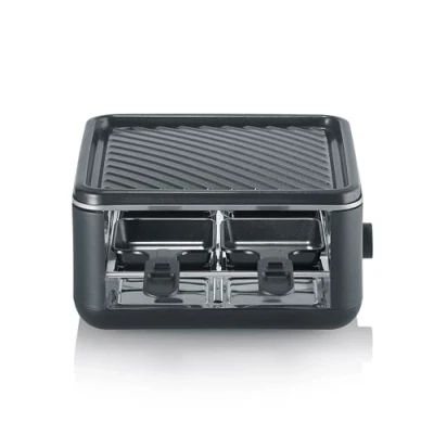 Imagen de SEVERIN Raclette grill con 4 sartenes revestimiento antiadherente y función click stow 800 W Negro RG 2360