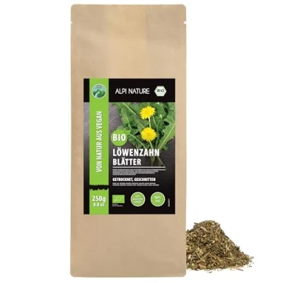 Imagen de té de diente león orgánico, seco, hojas silvestre, hoja 100% natural (250 GR)