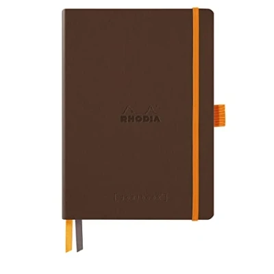 Imagen de Clairefontaine ES RHODIA 117813C Soft Bullet Journal Goalbook Bronze Notebook A5 Dotted Dot240 pages 90g Ivory Paper 2 Ribbons, Elastic Closure Funda de piel sintética