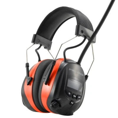 Imagen de PROTEAR Cascos Antiruido Bluetooth, con Radio DAB/DAB + fm,micrófono integrado,cascos insonorizacion para estudiar, de césped, talleres, carpinteros, SNR 30dB