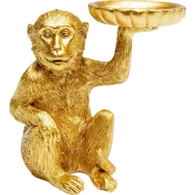 Imagen de Kare Figura Decorativa de Monkey Tealight Holder, portavelas, Accesorio, Objeto Decorativo, diseño Mono, decoración para estanterías, salón, Dormitorio, 11 x 7 cm