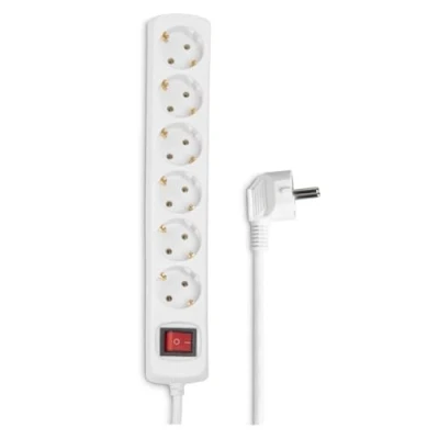 Imagen de Hama 30384 Regleta de 6 Tomas con Interruptor, 230 V, 1,4 m, Blanco