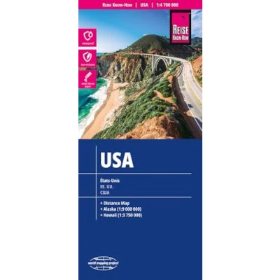 Imagen de USA EE.UU. Mapa de carreteras impermeable. Escala 1:4.700.000 Reise Know How: reiß und wasserfest (world mapping project) (USA (1:4.700.000))