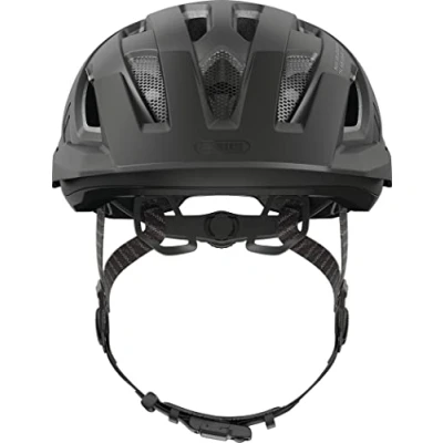 Imagen de ABUS casco urbano Urban I 3.0 ACE de bicicleta deportivo con luz LED trasera, visera prolongada y cierre magnético para hombre mujer negro, talla L