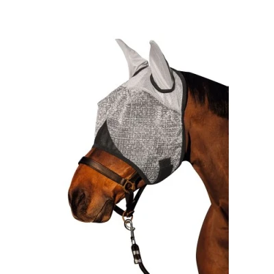 Imagen de Kerbl 324515 Máscara antimoscas con orejeras y protección UV, blanco, talla Pony