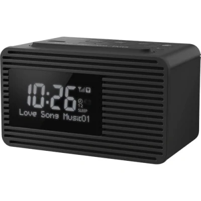 Imagen de Panasonic RC D8EG K Radio Despertador Digital Dab+, Pantalla Grande, Botón Snooze, Doble Temporizador, Carga de Smartphone con Puerto USB, Sleep Timer