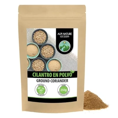 Imagen de cilantro molido (250g), polvo de cilantro, semillas molidas, especia 100% natural, en polvo, sin aditivos, coriandolo, coriander