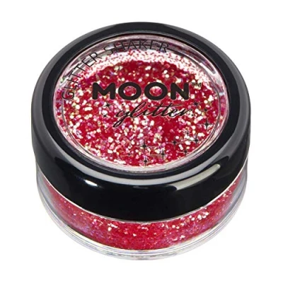 Imagen de Agitadores de brillantina iridiscentes por Moon Glitter 100% Brillo Cosmético para la Cara, Cuerpo, Uñas, Cabello y Labios 5g Cereza