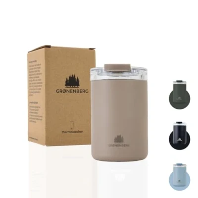 Imagen de Groenenberg Taza termo cafe 350 o 473ml para llevar 100% a prueba De fugas Caliente al menos 4 horas acero inoxidable reciclado (Earth, ml)