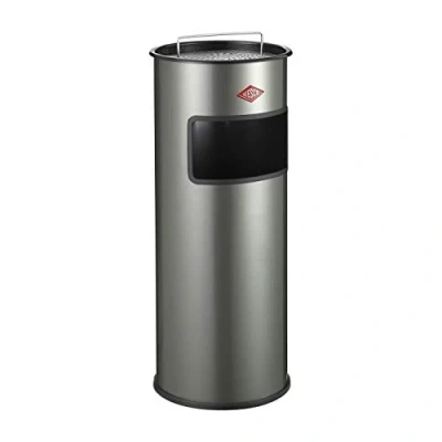 Imagen de Wesco 150 601 03 Papelera con cenicero (30 L), Color Gris