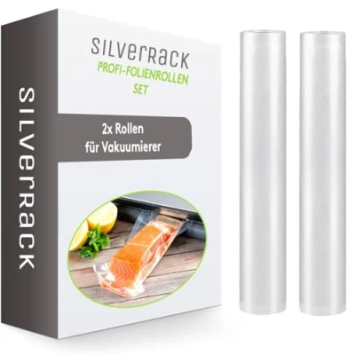 Imagen de SilverRack Rollos de vacío para Envasadora [2 rollos] en (16x600 cm) película al máquina envasado selladoras