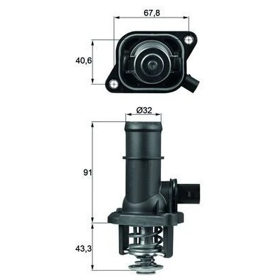 Imagen de MAHLE ORIGINAL TI 16 105 Termostato, refrigerante con junta VOLKSWAGEN: Golf 4, 5, Touran I, AUDI: A3 Hatchback, SKODA: Octavia I Hatchback