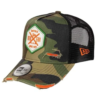Imagen de New Era Distressed Hex Patch Camouflage A Frame Adjustable Trucker Cap One Size