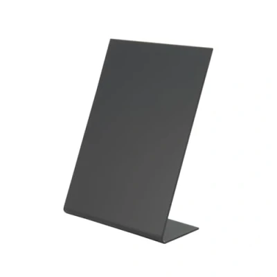 Imagen de SECURIT Tablero de Mesa en Forma L A6 Pizarra Porta Menú Acrílico Apilable Café, Bar, Restaurante 15,5 x 10,5 5 cm Color Negro