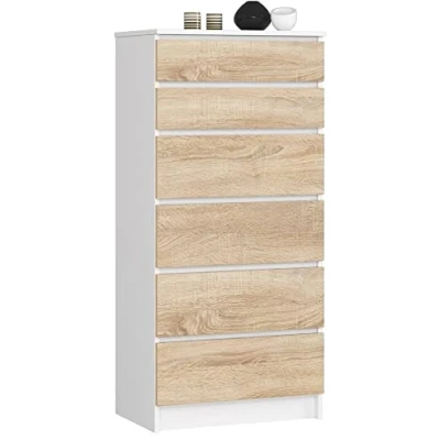 Imagen de Cómoda k60 akord 6 cajones color blanco, grafito gris 60 cm