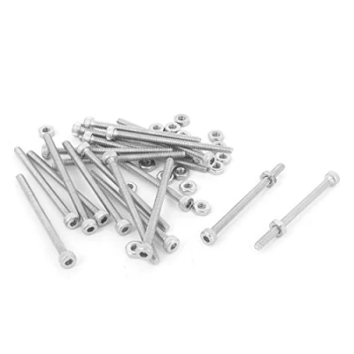 Imagen de sourcing map ® M2 x 30 mm cabeza hexagonal Knurled Cap Tornillos Tuercas Set 20Pcs