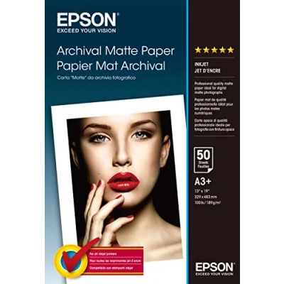 Imagen de Epson Archival (C13S041340) papel mate super b (330 x 483 mm) 192 g / m2 50 piezas